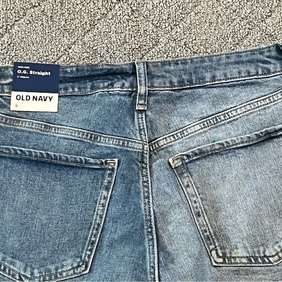 Old Navy Shorts Womens Size 8 Two Toned Denim O.G. Straight High Rise Jean NWT - Picture 10 of 12